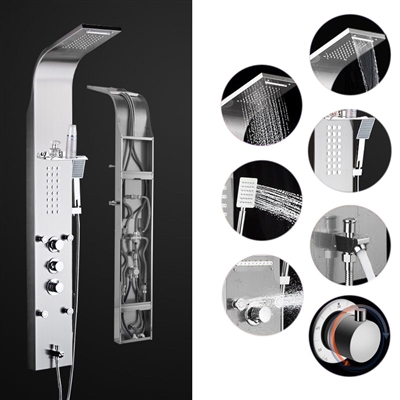 Fresca Pavia Silver Thermostatic Shower Massage Panel